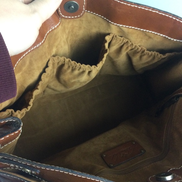 Patricia Nash Olivenza Leather Double Handle Snap Top Tote Bag - Picture 16 of 16